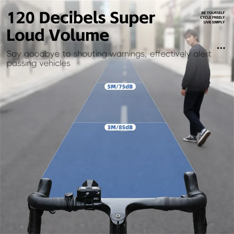 WEST BIKING YP0706071 Велосипедный электрический звонок с проводным управлением, громкий велосипедный сигнал для горных велосипедов - Черный