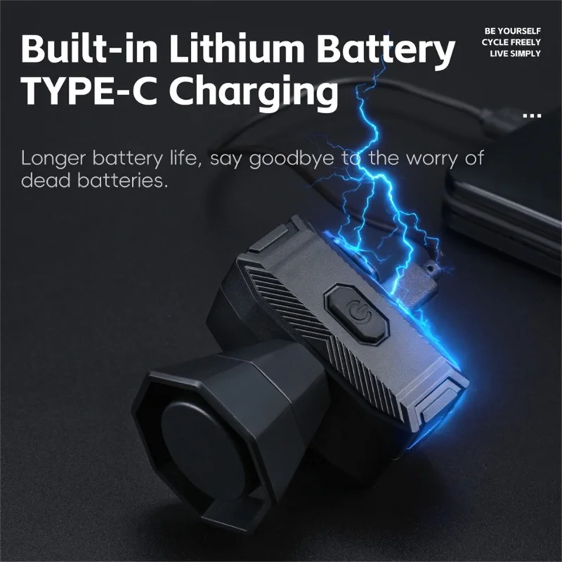 WEST BIKING YP0706071 Велосипедный электрический звонок с проводным управлением, громкий велосипедный сигнал для горных велосипедов - Черный