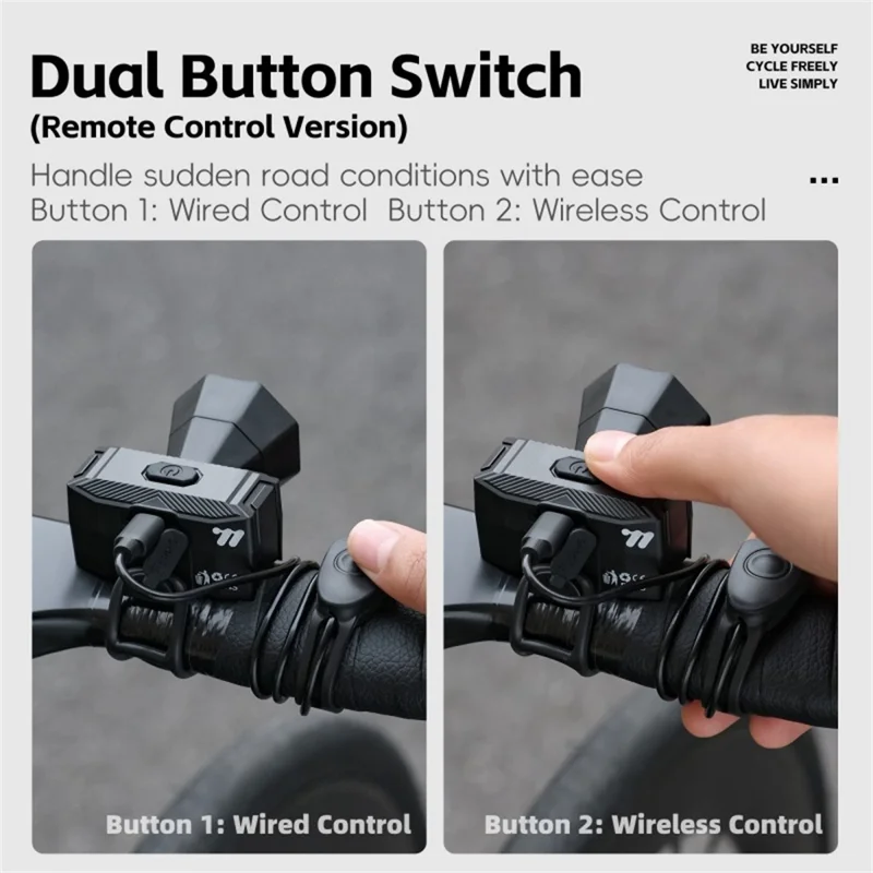 WEST BIKING YP0706071 Велосипедный электрический звонок с проводным управлением, громкий велосипедный сигнал для горных велосипедов - Черный