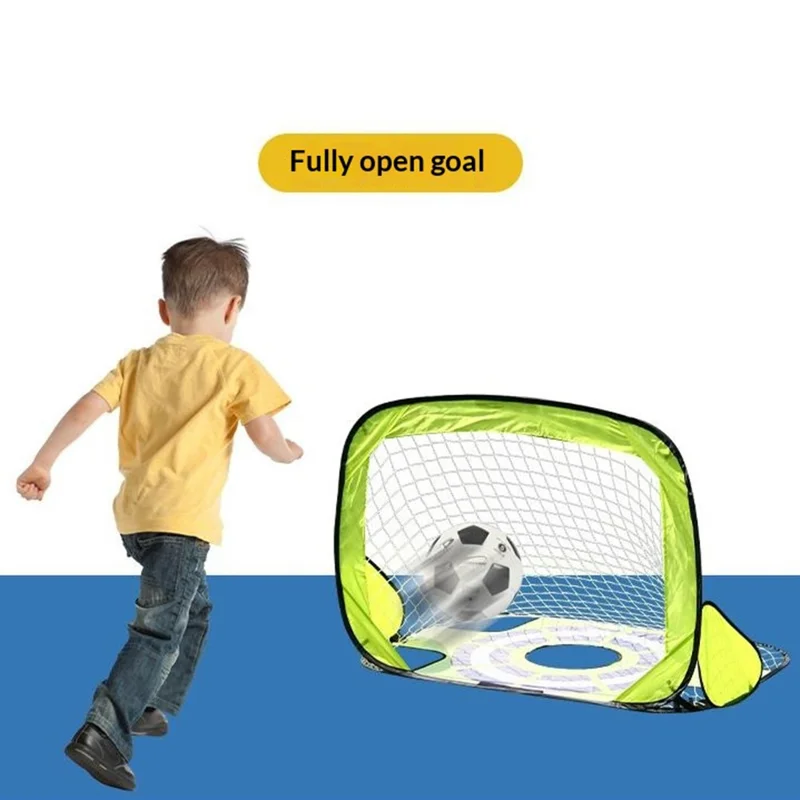 Kids Portable Soccer Goal Net Foldable Training Soccer Goal with Carrying Bag - Green