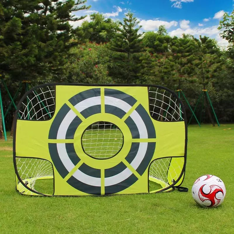 Kids Portable Soccer Goal Net Foldable Training Soccer Goal with Carrying Bag - Green