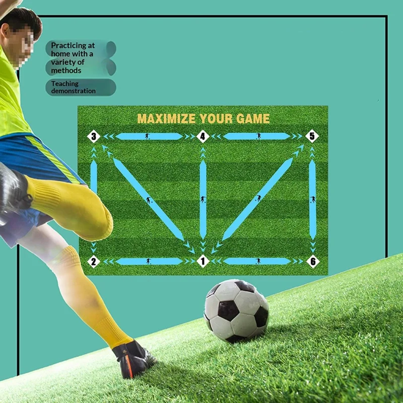 60 x 90cm Soccer Training Mat Diatomaceous Silent Non Slip Football Practice Pad for Indoor Footwork Training - Yellow