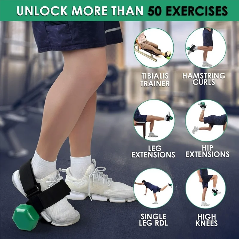 1 Paar Sprunggelenk-Bewegungsgewichte Verstellbare Hantel-Trainingsbänder für Fitness-Beintraining (ohne Hantel) - Schwarz