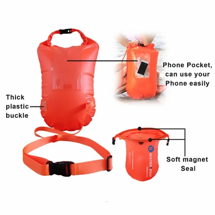 Bolsa Seca para Exterior Bolsa Impermeável para Natação Bolsa Flutuante para Barco, Pesca, Rafting - Laranja