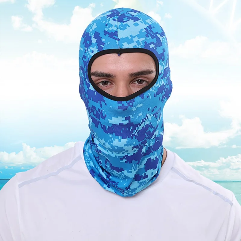 Outdoor Sunproof Breathable Headgear Motorcycle Bike Cycling Ice Silk Scarf Face Cover - Sky Blue