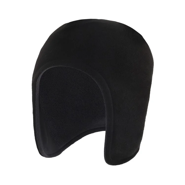 Gorra térmica de invierno para ciclismo, carrera, gorro con orejeras, sombrero cálido para exteriores - Negro