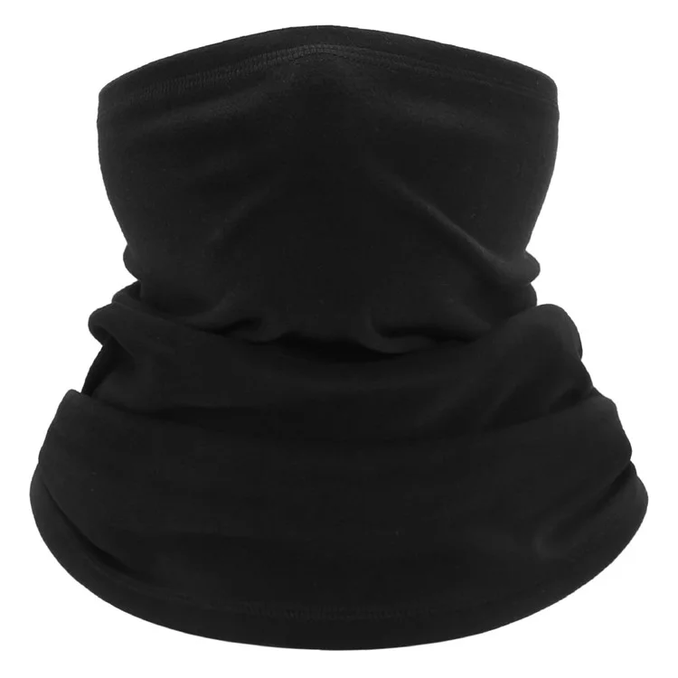 Winter Outdoor Cycling Half Face Mask Skiing Neck Scarf Elastic Warm Neck Gaiter - Black