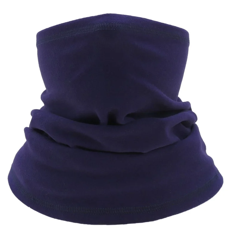 Winter Outdoor Cycling Half Face Mask Skiing Neck Scarf Elastic Warm Neck Gaiter - Navy Blue
