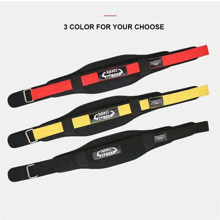 AOLIKES HY-7983 Weightlifting Belt Lumbar Support Squat Training Power Lifting Waist Belt Fitness Gym Waist Protector - Yellow/M