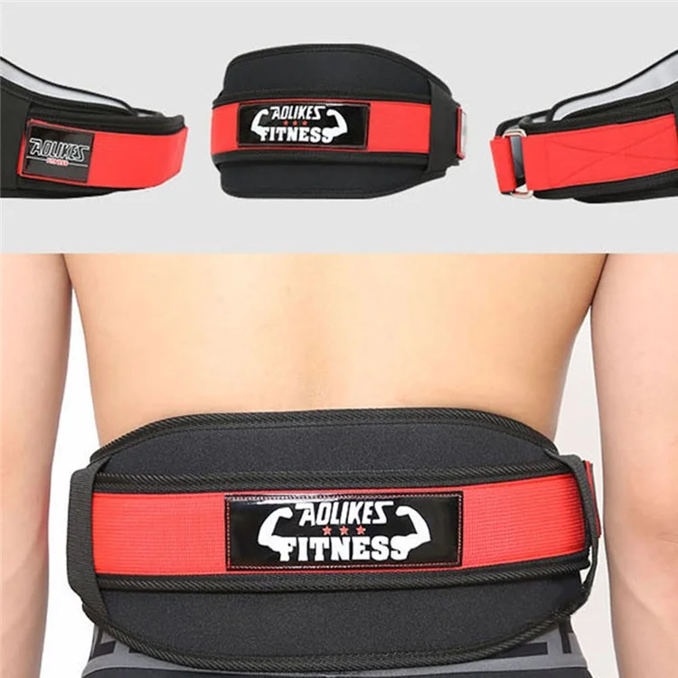 AOLIKES HY-7983 Gewichthebergürtel Lendenstütze Kniebeuge-Training Power-Lifting-Gürtel Fitness-Gym-Taillenprotektor - Rot/L