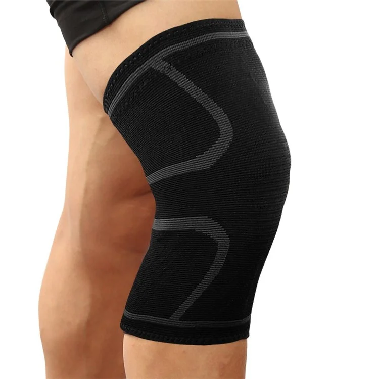 AOLIKES HX-7718 1 Pair Outdoor Sports Protective Knee Brace Support Anti-skid Knee Sleeve - Black/XL