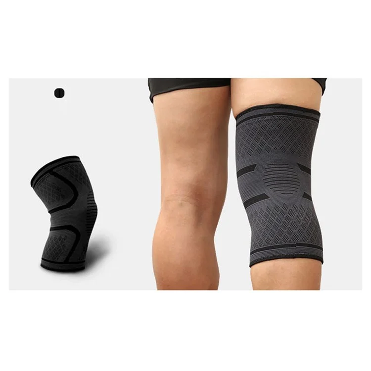 AOLIKES HX-7718 1 Pair Outdoor Sports Protective Knee Brace Support Anti-skid Knee Sleeve - Black/XL