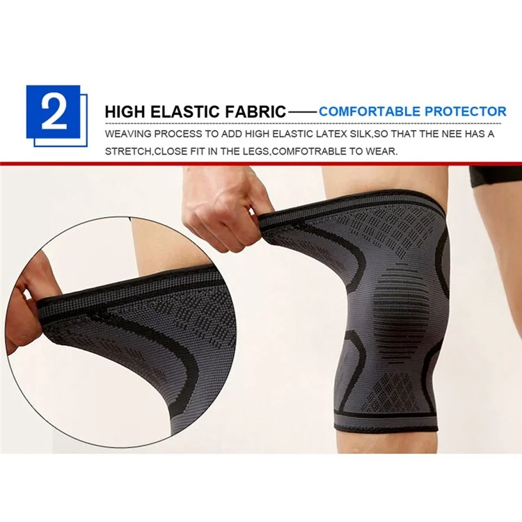 AOLIKES HX-7718 1 Pair Outdoor Sports Protective Knee Brace Support Anti-skid Knee Sleeve - Black/XL