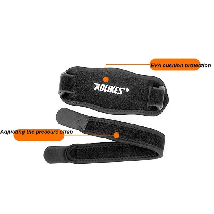 AOLIKES A-7949 1Pc Ajustável Apoio de Cotovelo Esporte Protetor de Cotovelo Pad Guard Strap - Preto