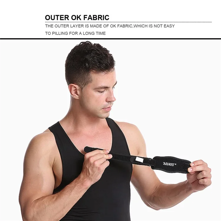 AOLIKES A-7949 1Pc Ajustável Apoio de Cotovelo Esporte Protetor de Cotovelo Pad Guard Strap - Preto
