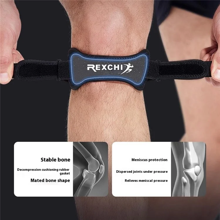 REXCHI HX13 1Pc Adjustable Sport Knee Pad Running Fitness Basketball Knee Patella Stabilizer Brace Support Strap