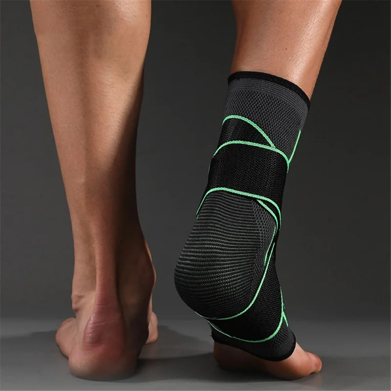 Jingba Support 0147a 1pc Nylon + Bandage En Spandex Support Football Basketball Sports Safety Protection De La Cheville - Vert / 2xl / 3xl