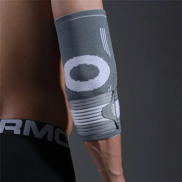 JINGBA SUPPORT 4137 1Pc Sports Elbow Brace Sleeve Weightlifting Fitness Basketball Training Elastic Elbow Guard - Grey 2XL/3XL
