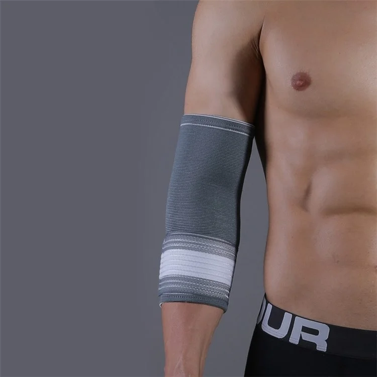 JINGBA SUPPORT 4137 1Pc Sports Elbow Brace Sleeve Weightlifting Fitness Basketball Training Elastic Elbow Guard - Grey 2XL/3XL