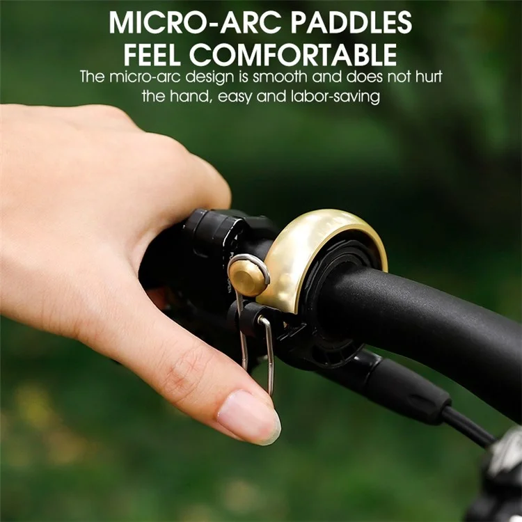 WEST BIKING YP0706049 Mini Bicycle Bell Copper Shell Handlebar Horn Ultralight Safety Bell for MTB Cycling - Gold
