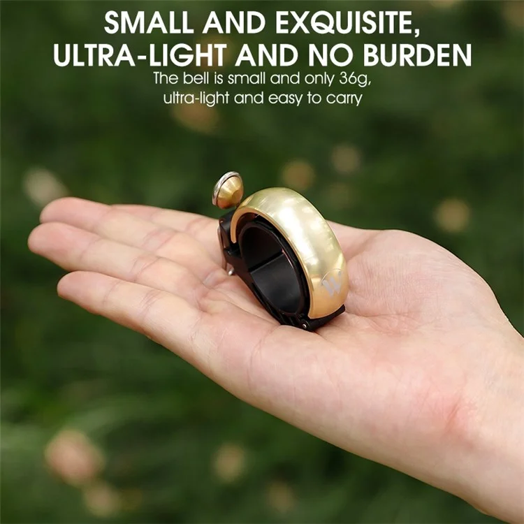 WEST BIKING YP0706049 Mini Bicycle Bell Copper Shell Handlebar Horn Ultralight Safety Bell for MTB Cycling - Gold
