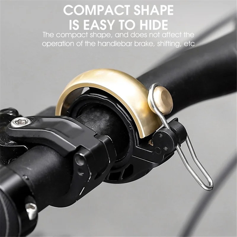 WEST BIKING YP0706049 Mini Bicycle Bell Copper Shell Handlebar Horn Ultralight Safety Bell for MTB Cycling - Black