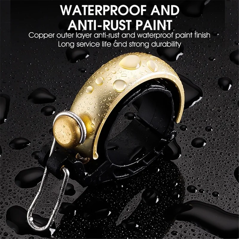 WEST BIKING YP0706049 Mini Bicycle Bell Copper Shell Handlebar Horn Ultralight Safety Bell for MTB Cycling - Black