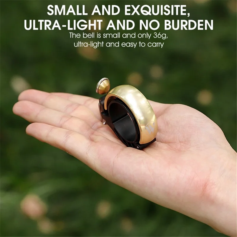 WEST BIKING YP0706049 Mini Bicycle Bell Copper Shell Handlebar Horn Ultralight Safety Bell for MTB Cycling - Black