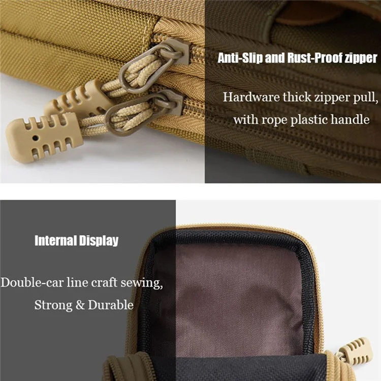 Poche de rangement multifonctions tactique de sport vertical de 6,5 pouces pour téléphone portable - Noir