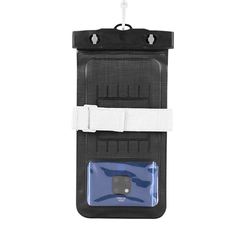 Waterproof Bag for Under 7.2-inches Cell Phone Universal Beach Pool Swimming Phone Pouch with Strap - Black