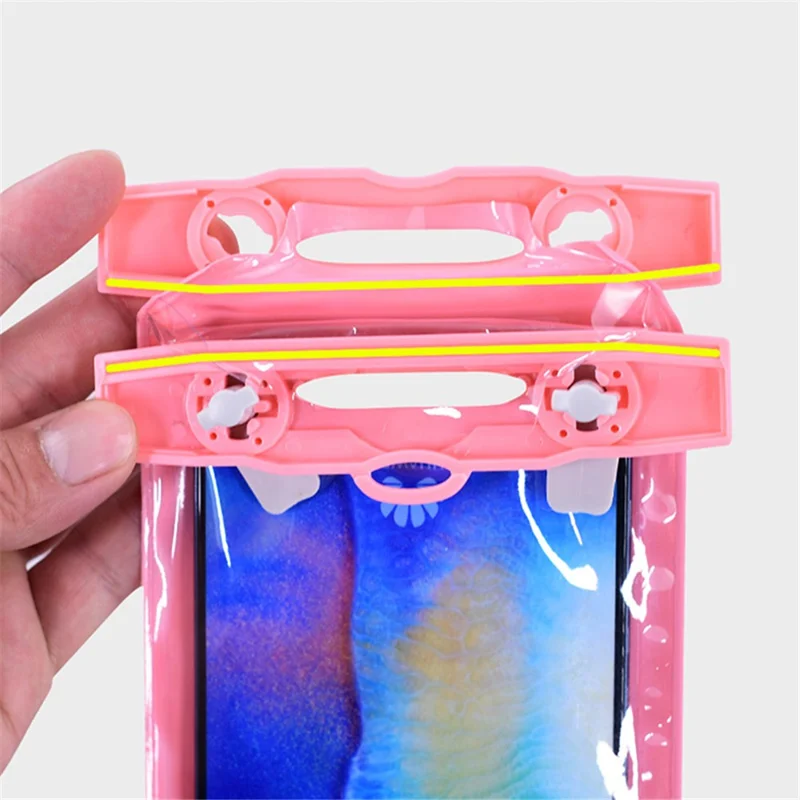 Waterproof Bag for Under 7.2-inches Cell Phone Universal Beach Pool Swimming Phone Pouch with Strap - Black