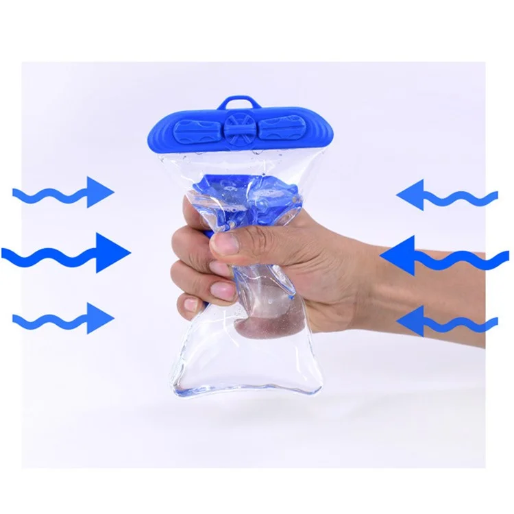 T-35C Universal wasserdichte Tasche für 5,2-6,4 Zoll Mobiltelefon Strand Pool trockene Tasche Beutel mit Schlaufe zum Schwimmen - Blau