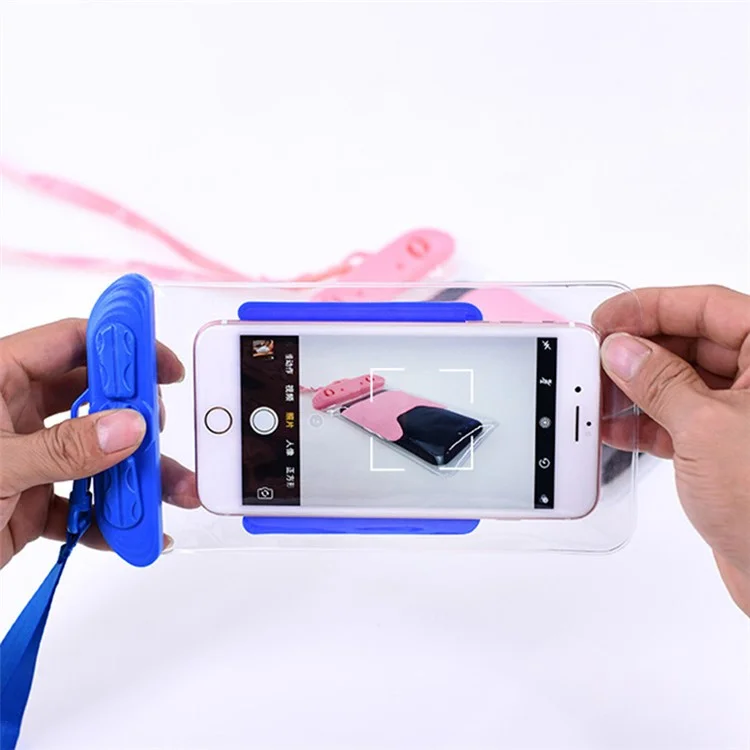 T-35C Universal wasserdichte Tasche für 5,2-6,4 Zoll Mobiltelefon Strand Pool trockene Tasche Beutel mit Schlaufe zum Schwimmen - Blau