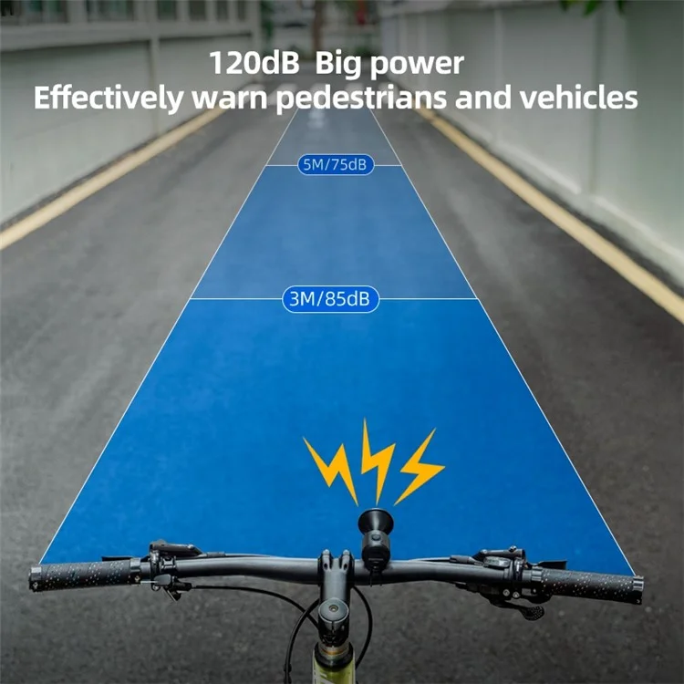 ROCKBROS EH-2 Bicycle Electronic Horn 120dB Big Power Bike Warning Safety Alarm Bell - Bleu