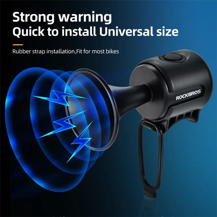 ROCKBROS EH-2 Bicycle Electronic Horn 120dB Big Power Bike Warning Safety Alarm Bell - Black