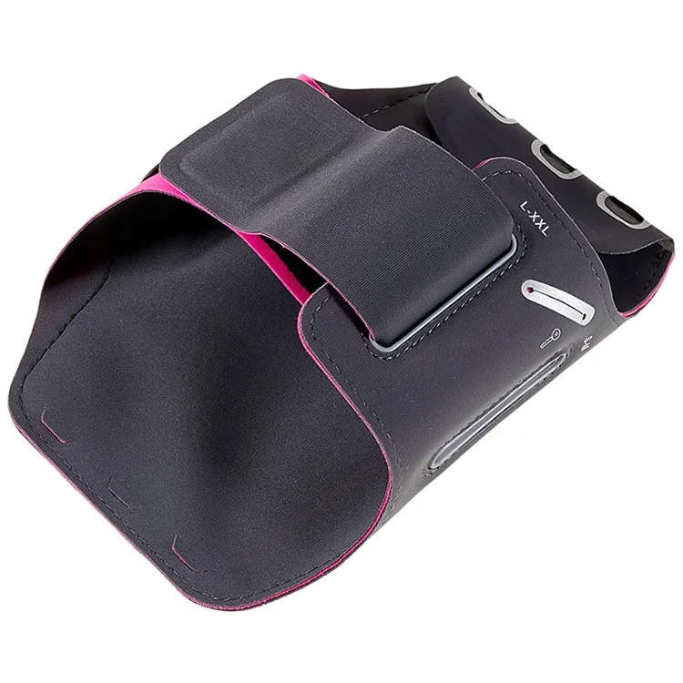 Outdoor Running Sports Armbeutel 6-zoll-touchsbildschirm Armband Speichertasche Mit Kopfhörerloch - Rose