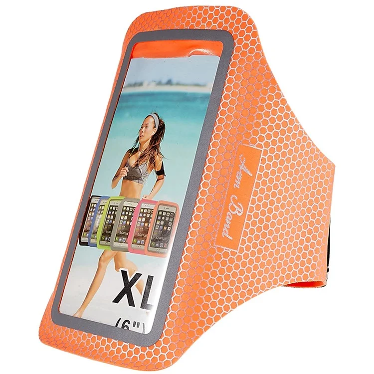 Sac de course Outdoor Honeycomb Pattern à manches ultra-fin 6 pouces écran tactile Stockage Sac - Orange