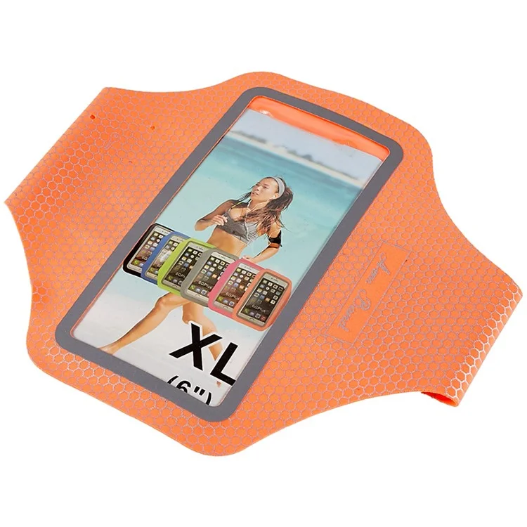 Sac de course Outdoor Honeycomb Pattern à manches ultra-fin 6 pouces écran tactile Stockage Sac - Orange
