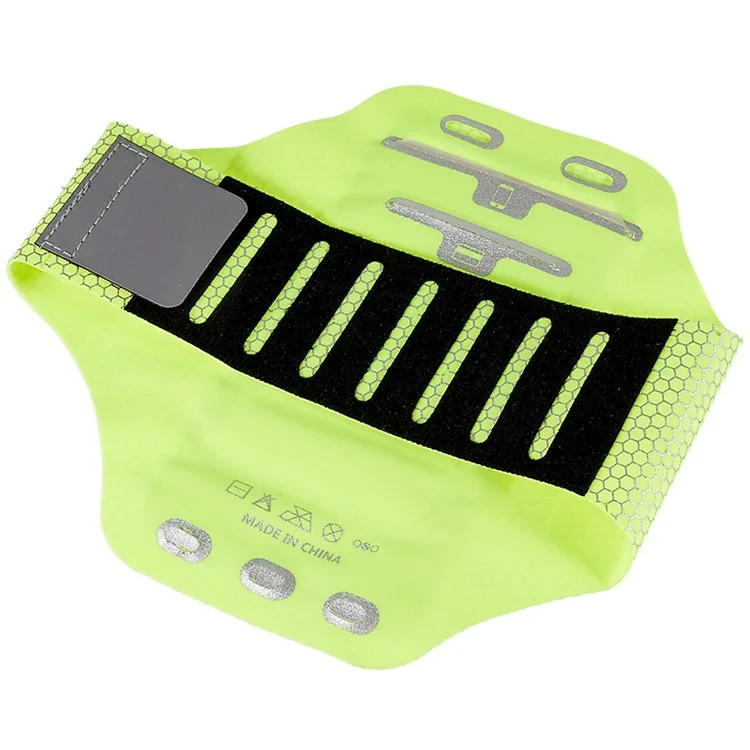 Sacola Esportiva para Braço com Padrão em Favo de Mel para Corrida ao Ar Livre, Ultra-fina, com Tela Sensível ao Toque de 6 Polegadas - Verde
