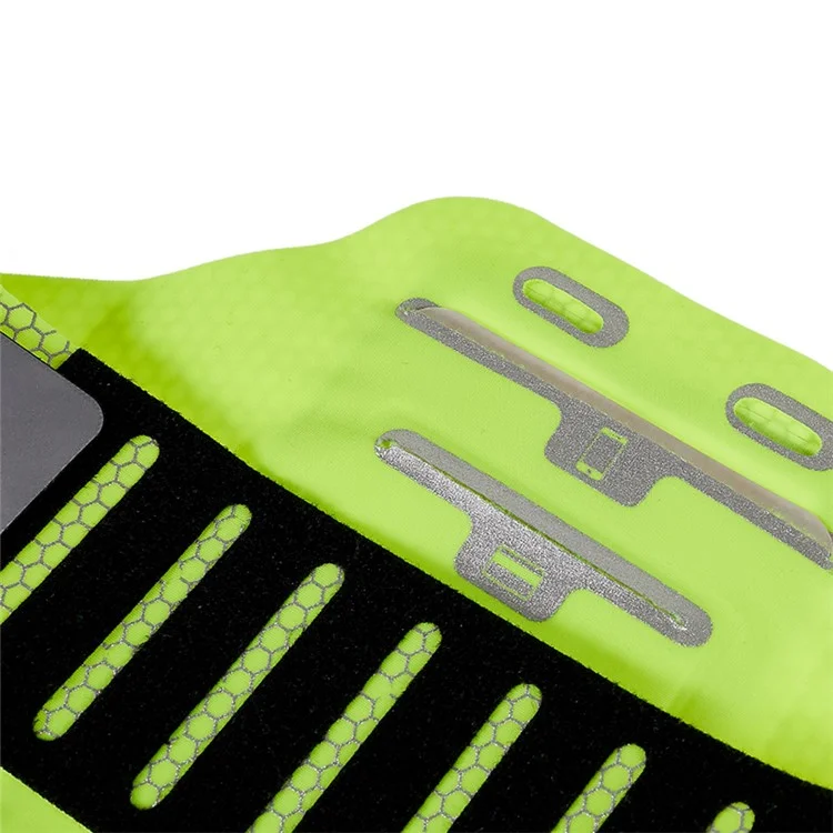 Sacola Esportiva para Braço com Padrão em Favo de Mel para Corrida ao Ar Livre, Ultra-fina, com Tela Sensível ao Toque de 6 Polegadas - Verde