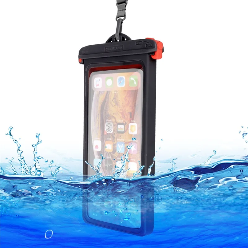 SEAFLASH ZP15 35M IPX8 Caso de Telefone à Prova d'Água Universal de 6,9 Polegadas, Bolsa Seca para Natação, Protetor de Telefone Subaquático - Preto
