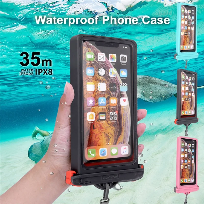 SEAFLASH ZP15 35M IPX8 Caso de Telefone à Prova d'Água Universal de 6,9 Polegadas, Bolsa Seca para Natação, Protetor de Telefone Subaquático - Preto