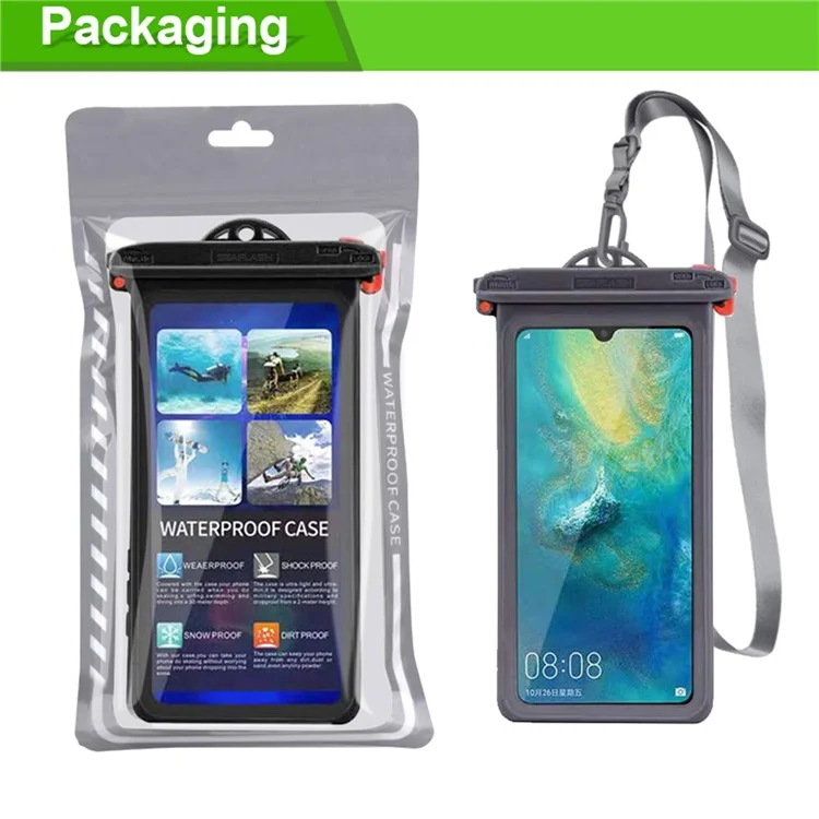 SEAFLASH ZP15 35M IPX8 Waterproof Phone Case Universal 6.9-inch Swimming Dry Bag Underwater Phone Protector - Green
