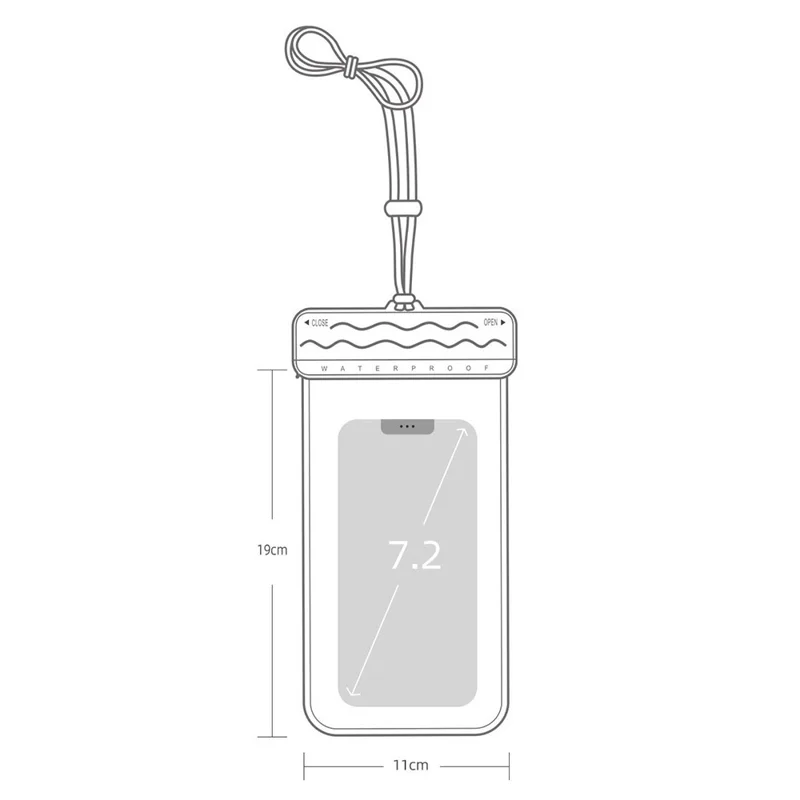 IPX8 Waterproof Phone Bag 7.2-inch PC+TPU Touch Screen Mobile Phone Underwater Pouch with Lanyard - Purple
