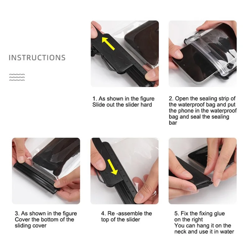 IPX8 Waterproof Phone Bag 7.2-inch PC+TPU Touch Screen Mobile Phone Underwater Pouch with Lanyard - Blue