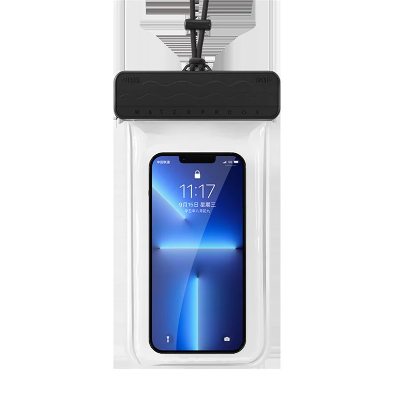 IPX8 Waterproof Phone Bag 7.2-inch PC+TPU Touch Screen Mobile Phone Underwater Pouch with Lanyard - Blue