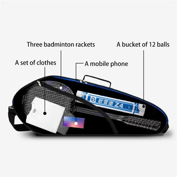 OREIDE YB1003 Tennis Racket Bag Polyester Messenger Shoulder Bag Handbag for Men, Women - Blue+Black
