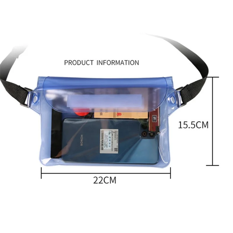 IPX8 Waterproof Phone Pouch Floating Dry Bag TPU+ABS Clear Shoulder Storage Case for Swimming Rafting Boating - Black