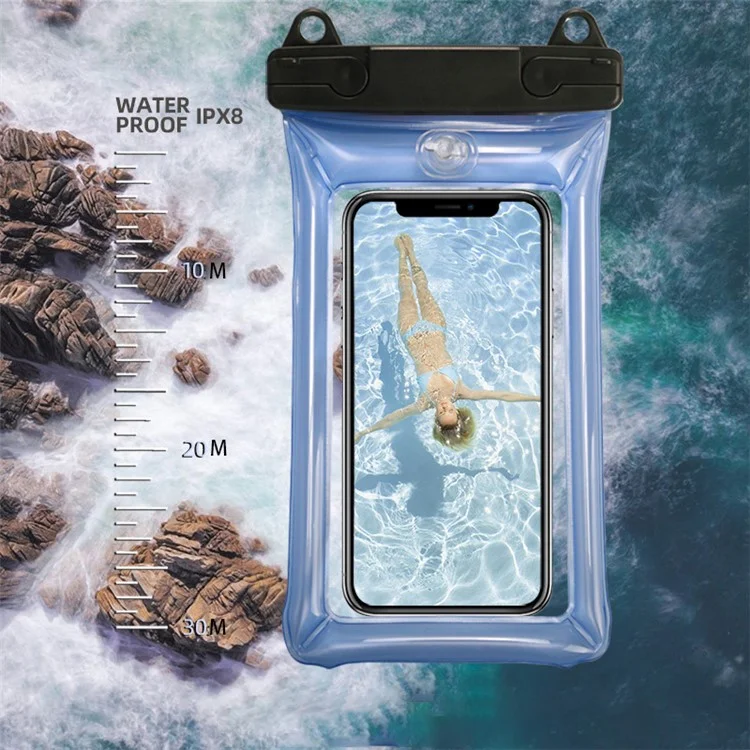 Waterproof Phone Pouch for Phones within 7.5'' Floating Airbag Design IPX8 Cellphone Case ABS+PVC Dry Bag with Lanyard - Orange