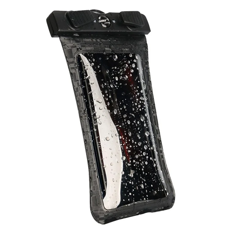 Checkered Pattern Waterproof Phone Case ABS+PVC Screen Touchable IPX8 Underwater Dry Bag for Phone within 6.8'' - Black